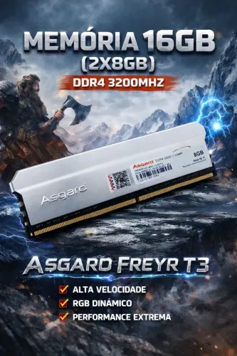Memória Ddr4 Pc 16gb ASGARD T3 Silver (8gb x2) 3200 Mhz CL18 NOVAS - Aceito Cartão / Pix