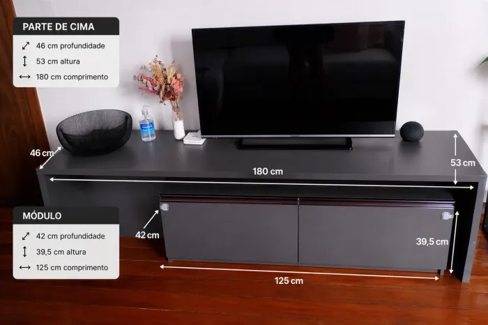 Rack 193 cm + 2 gavetões brancos | Excelente estado | Design moderno