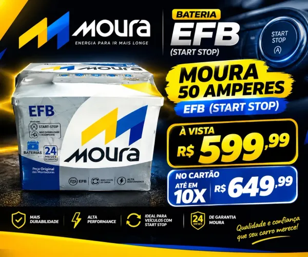 BATERIA 50 AMPERES START STOP MOURA