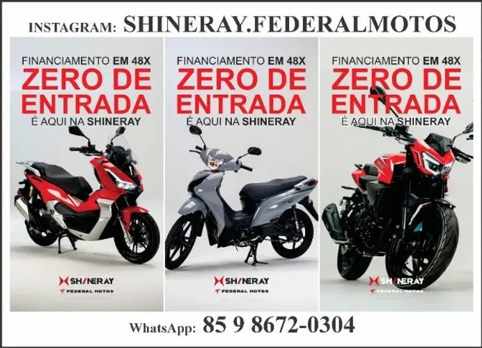 Shineray preço de fábrica - até zero de entrada