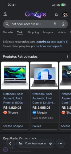 Notebook Acer aspire 5