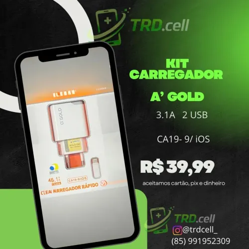 KIT CARREGADOR IOS A?GOLD