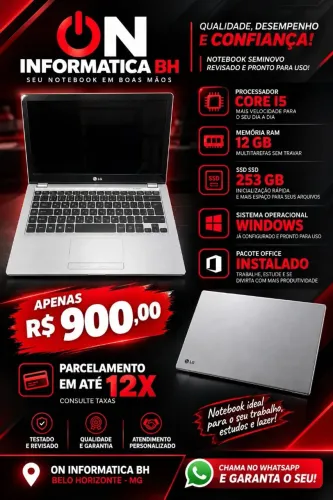 Notebook Core I5 12 GB com SSD