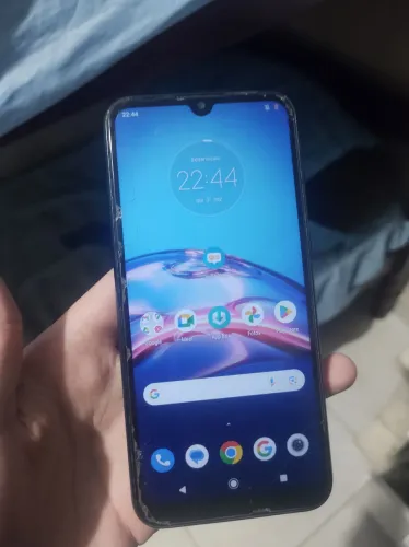 Motorola Moto E6s Azul - Funcionando Tudo (Tela Trincada)