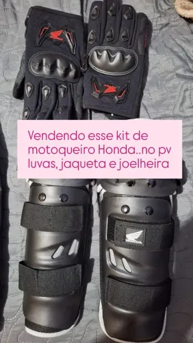 Jaqueta luvas e joelheira Honda 