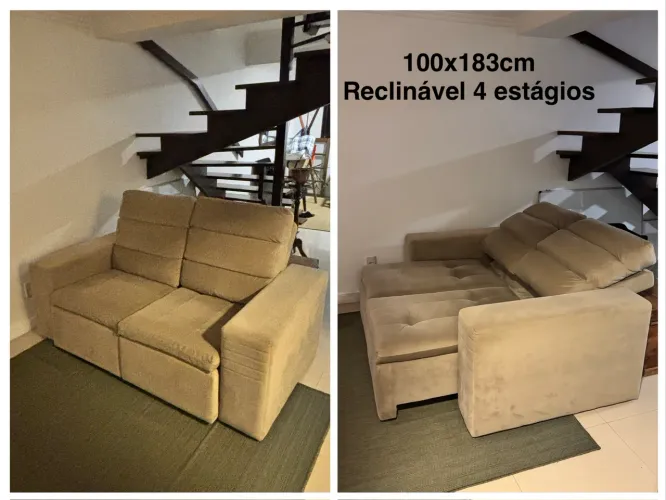 Sofá 2 lugares extensor e reclinável 4 estágios
