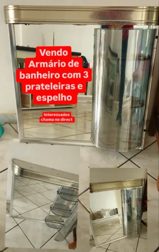 Armário espelhado de parede para banheiro