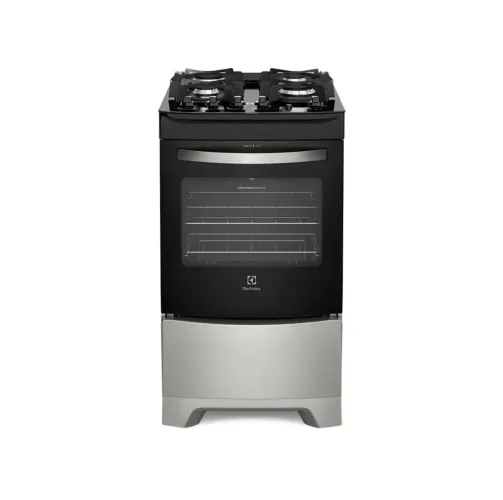 Fogão 4 Bocas Electrolux Prata Automático com Mesa de Vidro e Porta Full Glass (52LSV)