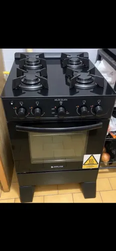 Fogão Elétrico deVidro com 4 Queimadores Milão Glass Bivolt Preto - Atlas