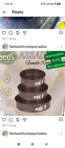 Kit 3 formas Antiaderente desmontável o fundo removível 