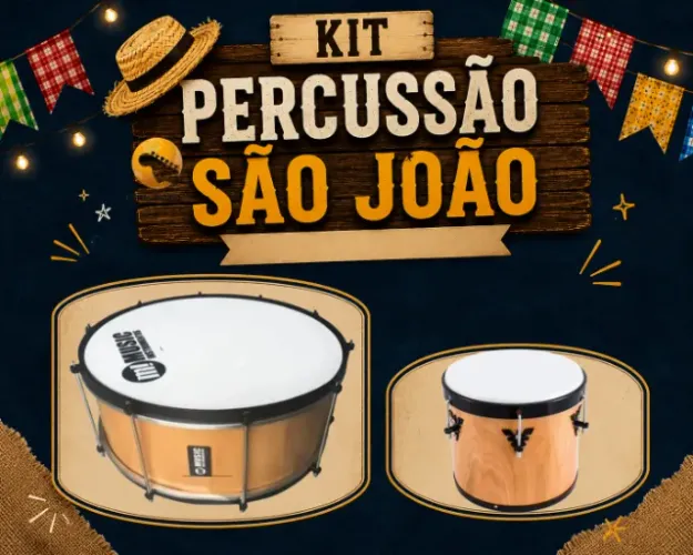 KIT PERCUSSÃO SÃO JOÃO: ZABUMBA E REPIQUE
