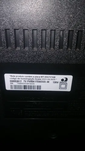 Vendo tv 55 philco com defeito