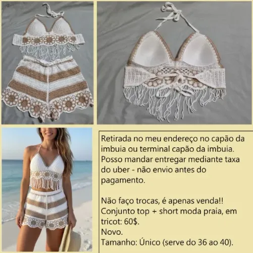Conjunto top + short moda verão novo