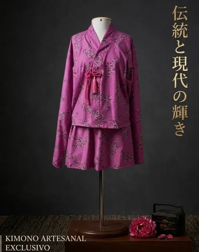 Kimono curto 2 peças TAM P/M