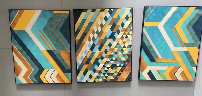 conjunto de quadros urban arts - moldura em filete - artista francisco valle