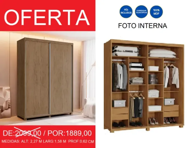 Roupeiro super promoção de mostruario - a pronta entrega