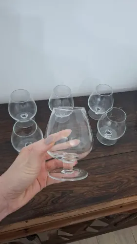 Jogo 6 copos de Conhaque em Cristal