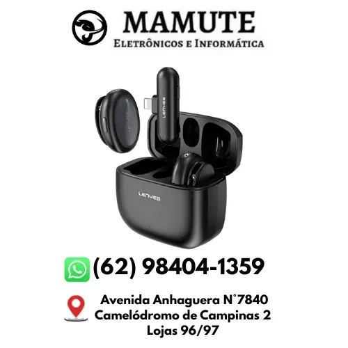 Microfone de Lapela Sem Fio Lenyes LM211-L Cancelamento Ruído Lightning