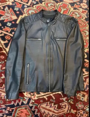 Jaqueta Couro Original Preto Seminova