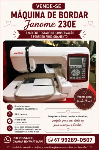 Máquina de bordar Janome 230E