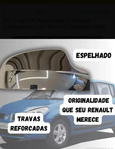 PAR DE CAPAS PARA ESPELHO RETROVISOR RENAULT SANDERO 