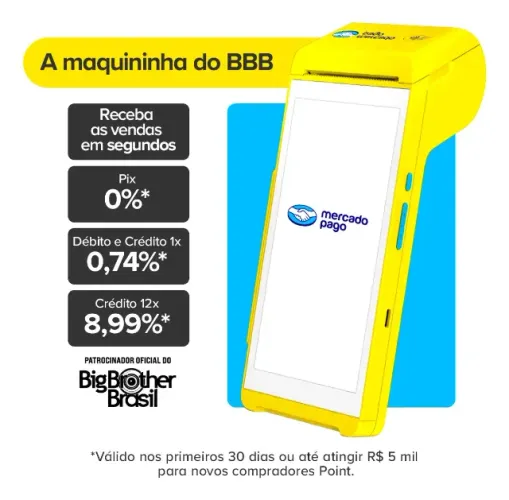 Máquina De Cartão Point Smart 2 4g Wifi Mercado Pago Original Chip Grátis