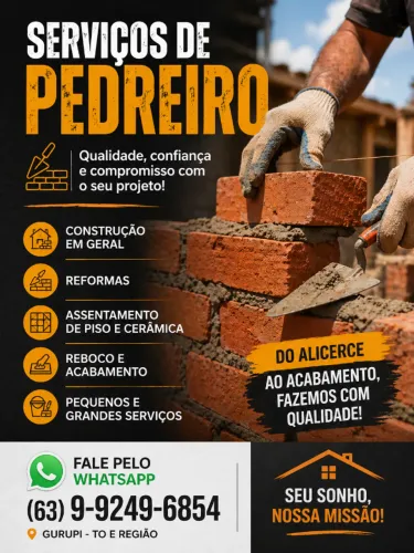 Serviços de Pedreiro em Gurupi - TO | Qualidade e Confiança