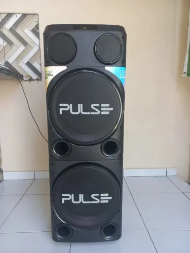 Caixa De Som Torre Double 12 Pol 2300w Bluetooth Cor Preto Pulse SP508
