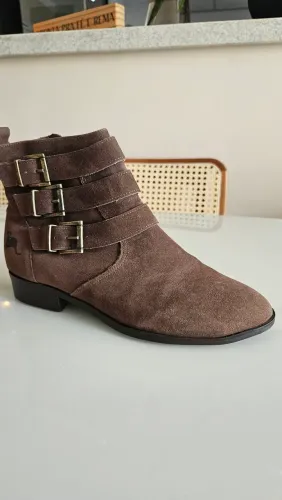 Bota Side Walk Marrom em Couro - Tam 36