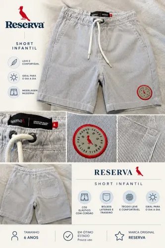 Short Masculino Infantil Reserva - 6 anos