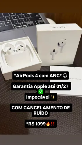 Aipods 4 com cancelamento de ruído seminovo