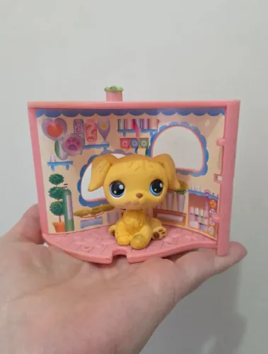 Littlest Pet shop retriever dourado olhos azuis 