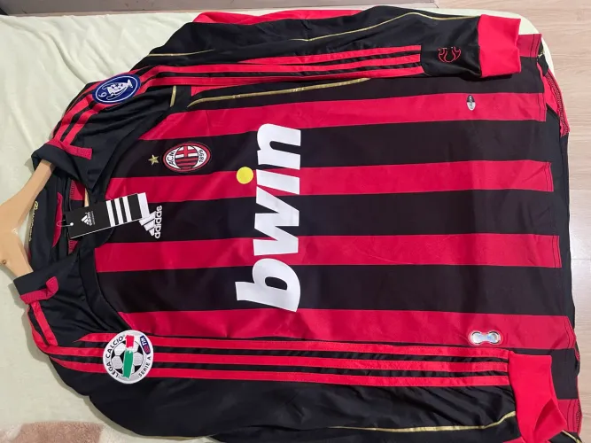 Camisa ac Milan 2006/2007 manga longa 22 Kaká - tamanho G