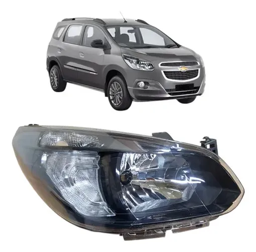 Farol Direito Spin 2012 2013 A  2017 2018 Mascara Negra Direito/passageiro
