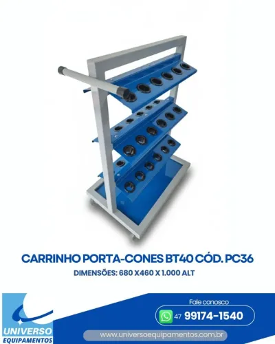 Carrinho porta cones fresadora