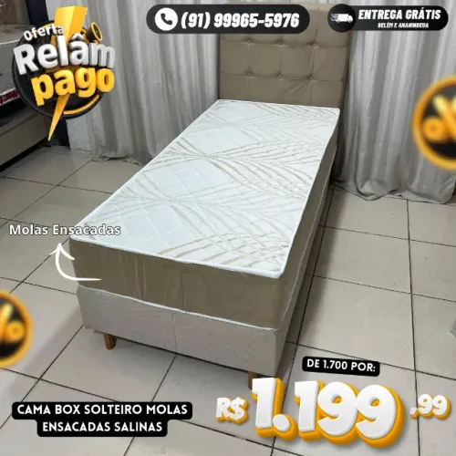 Cama Box solteiro Molas ensacadas Salinas