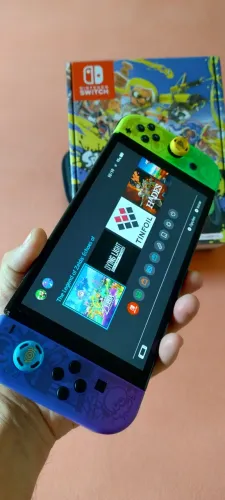 Nintendo switch OLED desbloqueado edição especial Splatoon