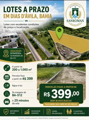 lotes de 200 m² a 1.500 m² - Residencia e Comercio