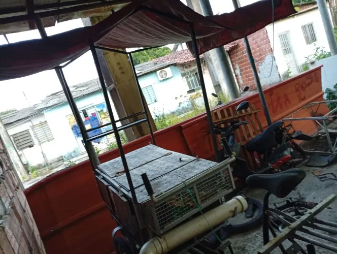 Carroça para lanches com bicicleta