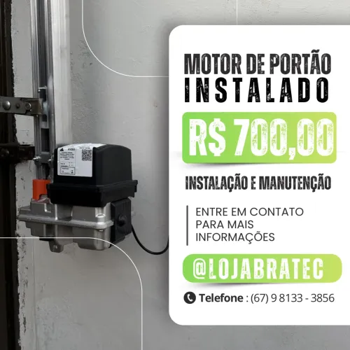 Motor de portão eletrônico 8 segundos (instalado)