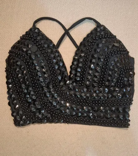 Cropped Preto Carnaval Tam. UNICO