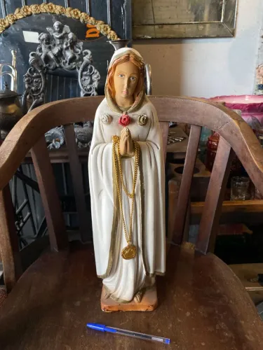 Estatueta antiga Nossa Senhora Rosa Mystica (ref:249)