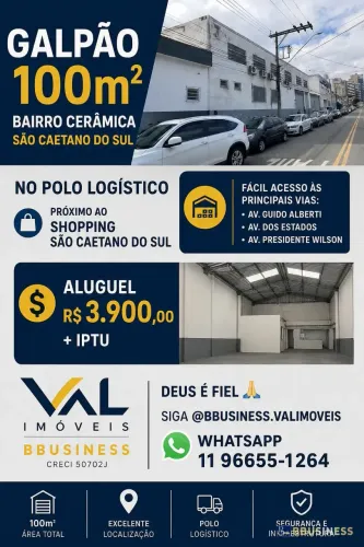 GALPÃO PRONTO PARA OPERAR DISPONOVEL PARA LOCAÇÃO, Santo Antônio, São Caetano do Sul, SP