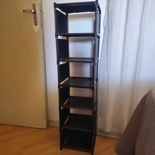 Sapateira Porta Sapatos Até 6 Tênis Preto Em Andar