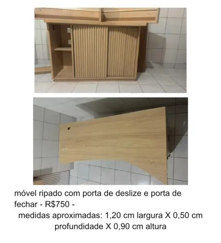 Móvel com porta ripada 