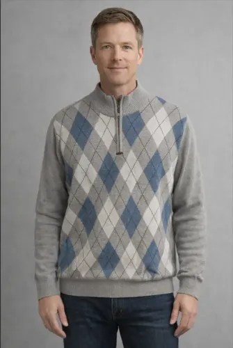 Suéter/Blusa Brooksfield masculina manga longa - gola zíper - tam. XGG -  Pouco uso
