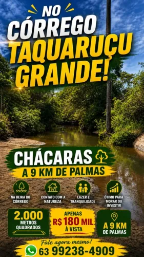 CHÁCARAS NO CÔRREGO TAQUARUÇU GRANDE