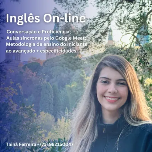 Professora Particular de Inglês - Aulas On-line