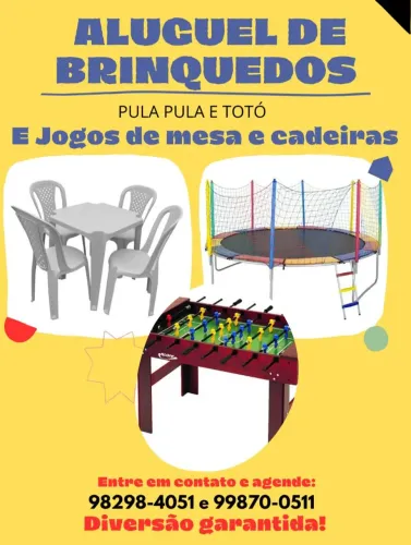 Aluguel de mesas e cadeiras de plástico e ferro WhatsApp *