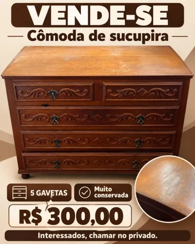 Cômoda de sucupira, muito conservada